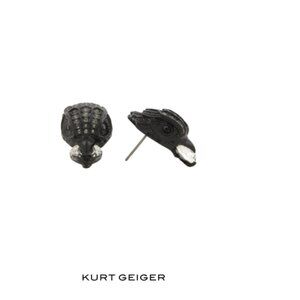 Kurt Geiger London - Black Eagle Stone Stud Earrings NWT